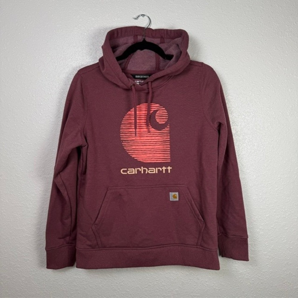 Carhartt Rain Defender Relaxed Fit Midweight Graphic Sweatshirt Burgundy Small